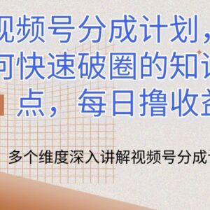 2024视频号分成计划实操要点 合规二创破圈稳拿平台收益-雨叶虚拟资源网