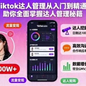 TikTok达人管理从入门到精通 全流程实操技巧及合作避坑指南-雨叶虚拟资源网
