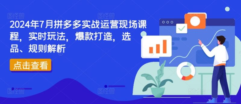 2024年7月拼多多实战运营课 选品爆款打造规则解析实操指南