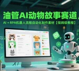 油管AI动物故事赛道 AI+RPA自动化制作素材保姆级实操教程-雨叶虚拟资源网