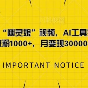 如何用AI工具复刻爆火幽灵娘视频 附吸粉变现实操玩法-雨叶虚拟资源网