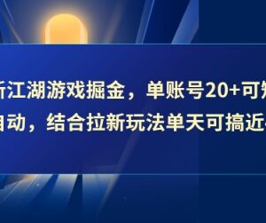 江湖游戏全新掘金玩法 单账号日入20+可矩阵操作 搭配拉新收益更高-雨叶虚拟资源网