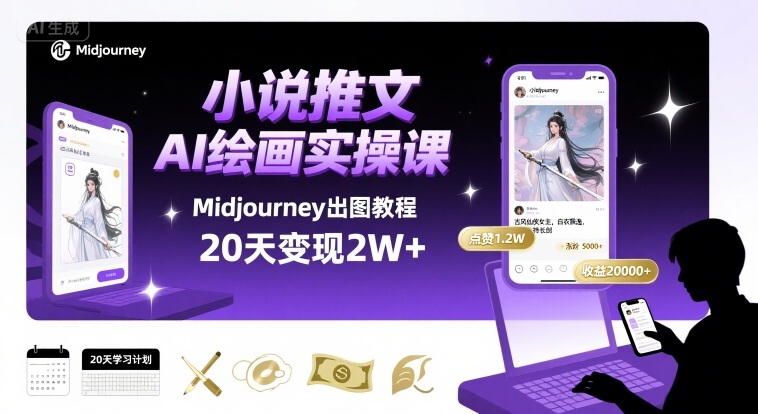 用Midjourney做小说推文教程 AI绘画MJ出图实操干货分享