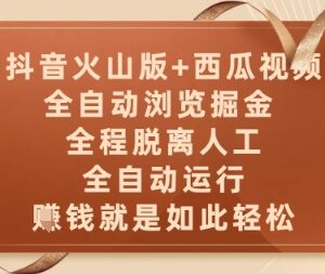 抖音火山版+西瓜视频双平台全自动浏览掘金项目实操指南-雨叶虚拟资源网