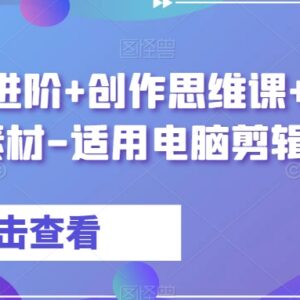 电脑剪辑实战进阶课程 含创作思维教学及7套配套练习素材-雨叶虚拟资源网