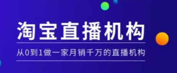 淘宝直播MCN机构运营实操课 从0到1打造月销千万直播机构