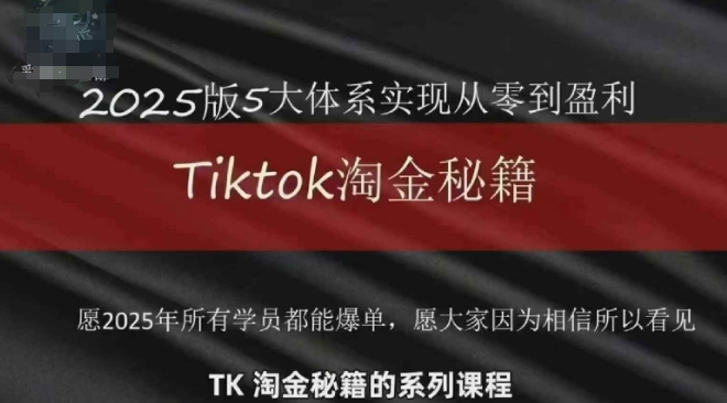2025TikTok跨境运营全流程指南 新手从0到盈利变现实操教程