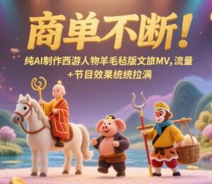 AI制作西游人物羊毛毡版文旅MV 高流量商单玩法实操分享-雨叶虚拟资源网
