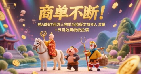 AI制作西游人物羊毛毡版文旅MV 高流量商单玩法实操分享