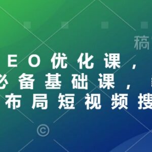 抖音SEO优化基础实操课 短视频运营搜索流量精准布局教程-雨叶虚拟资源网