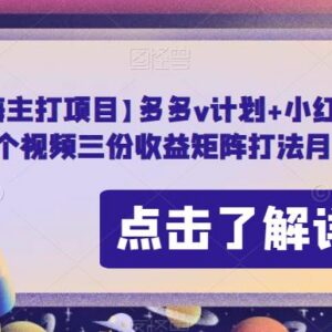 多多V计划搭配小红书商单 AI剪辑一稿三收益实操玩法全解析-雨叶虚拟资源网