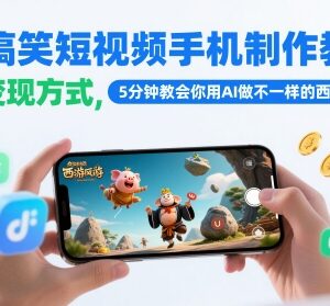 AI搞笑西游记短视频手机制作教程 5分钟上手附多种变现方式-雨叶虚拟资源网