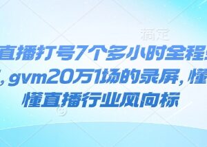2024年抖音单场GMV20万 7小时直播打号全程实操录屏分享-雨叶虚拟资源网