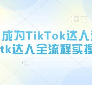 从零到一做TikTok达人运营 全流程实操方法及课程详解-雨叶虚拟资源网