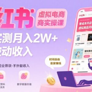 小红书虚拟电商实操玩法详解 轻成本即可搭建被动收入渠道-雨叶虚拟资源网