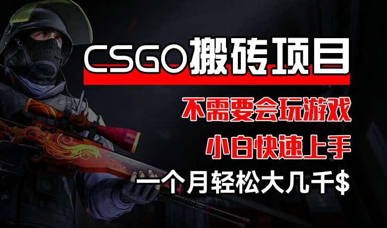 2024CSGO装备搬砖项目实操 小白无需会玩游戏也可月入数千