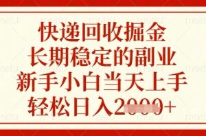 快递回收长期稳定副业项目攻略 新手小白零基础可快速上手-雨叶虚拟资源网