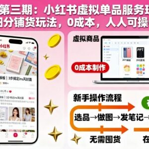 小红书虚拟单品服务及细分铺货玩法 零成本普通人可上手操作-雨叶虚拟资源网