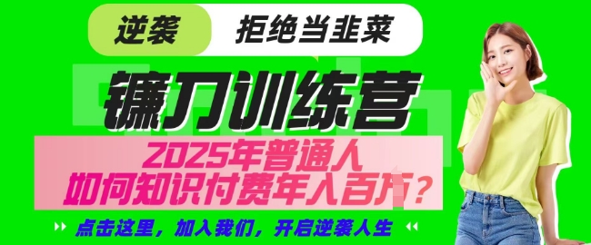 2025年普通人如何靠知识付费逆袭 镰刀训练营IP合伙人项目详解