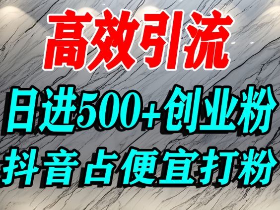 最新抖音引流创业粉实操教程 巧用心理单人日引500+精准流量