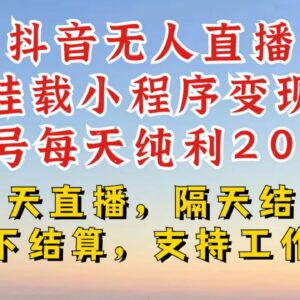 抖音无人直播挂载小程序玩法 零粉号单日变现200+无违规风险-雨叶虚拟资源网