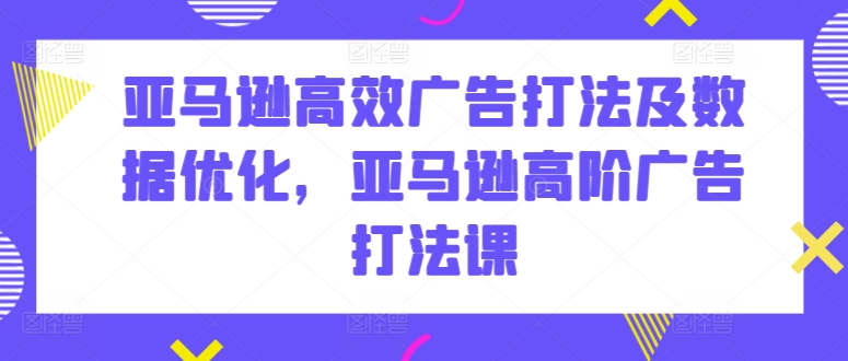 亚马逊高阶广告打法教程 高效投放及数据优化实操指南
