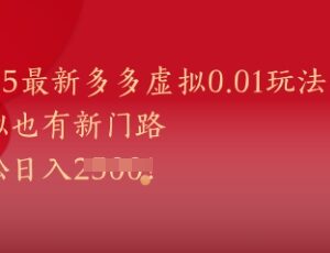 2025最新拼多多虚拟0.01玩法 结合拉新可轻松实现日入超千元-雨叶虚拟资源网