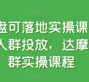 达摩盘落地实操系统课程 精准人群投放运营全流程教学-雨叶虚拟资源网