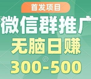 微信群推广掘金实操项目拆解 多号矩阵单日可赚300-500元-雨叶虚拟资源网