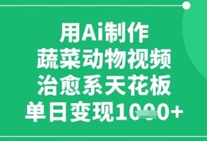 AI制作治愈系蔬菜动物视频教程 零基础操作单日可变现上千元-雨叶虚拟资源网
