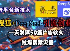 搜狐搭配DeepSeek批量发软文 布局关键词引流创业粉实操方法-雨叶虚拟资源网
