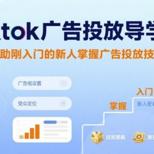 TikTok广告投放入门导学课 新手快速掌握全流程投流技巧-雨叶虚拟资源网