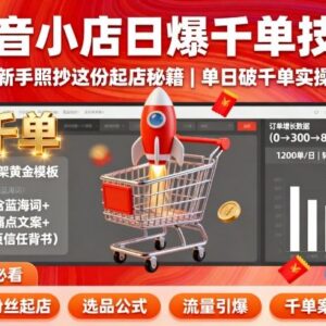 抖音小店新手起店实操教程 随心推千川投流日爆千单技巧-雨叶虚拟资源网