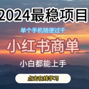 2024稳定蓝海小红书商单项目 千粉接广告变现玩法详解-雨叶虚拟资源网