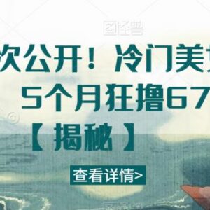 冷门美女号实操玩法揭秘 5个月变现67万运营全流程详解-雨叶虚拟资源网