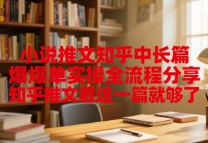 知乎中长篇小说推文爆单实操全流程 新手入门完整攻略-雨叶虚拟资源网