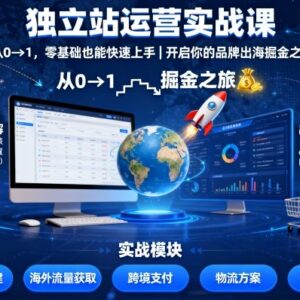 零基础独立站运营实战课 从0到1掌握品牌出海全流程-雨叶虚拟资源网