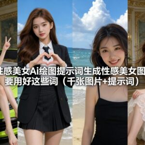 AI绘画生成美女肖像提示词汇总 附千张参考图及配套素材-雨叶虚拟资源网