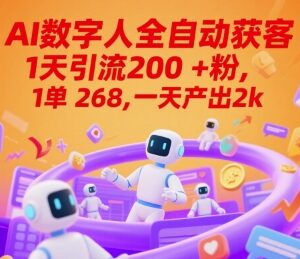 AI数字人全自动获客引流玩法 低门槛副业变现实操教程-雨叶虚拟资源网
