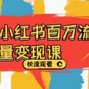 2024小红书流量变现运营教程 从起号到转化全流程实操课-雨叶虚拟资源网
