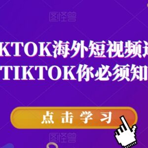 道甜跨境TIKTOK达人训练营 海外抖音运营全流程实操指南-雨叶虚拟资源网