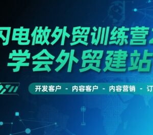 AI闪电做外贸训练营26期教程 涵盖建站获客营销成交全流程-雨叶虚拟资源网