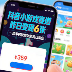 抖音小游戏赛道变现攻略 零基础一部手机就能做的副业项目-雨叶虚拟资源网
