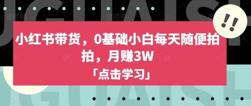0基础新手小红书低门槛带货玩法 普通人可落地赚钱实操指南