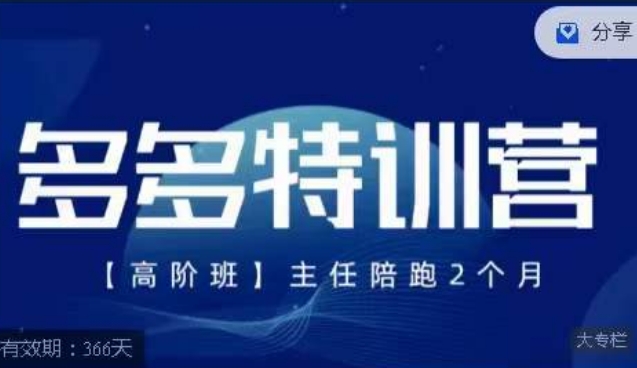 纪主任·多多特训营高阶班【9月13日更新】,拼多多最新玩法技巧落地实操