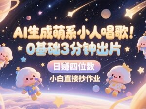 0基础做AI萌系小人唱歌短视频 涨粉变现全流程实操教程-雨叶虚拟资源网