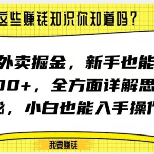 外卖掘金项目全思路揭秘 新手小白可上手的实操玩法解析-雨叶虚拟资源网