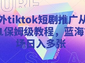 2025海外TikTok短剧推广从0到1保姆级教程 蓝海副业入门指南-雨叶虚拟资源网