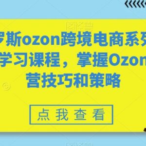俄罗斯Ozon跨境电商全套学习教程 掌握全流程运营实操技巧-雨叶虚拟资源网