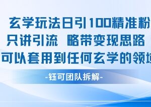 玄学领域通用引流模板分享 日引100精准粉附带可套用变现思路-雨叶虚拟资源网